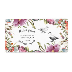 printemps floral rustique script canard oeuf carto