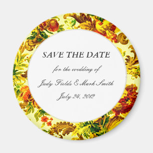 Printemps Mariage Enregistrer Le Magnet Date