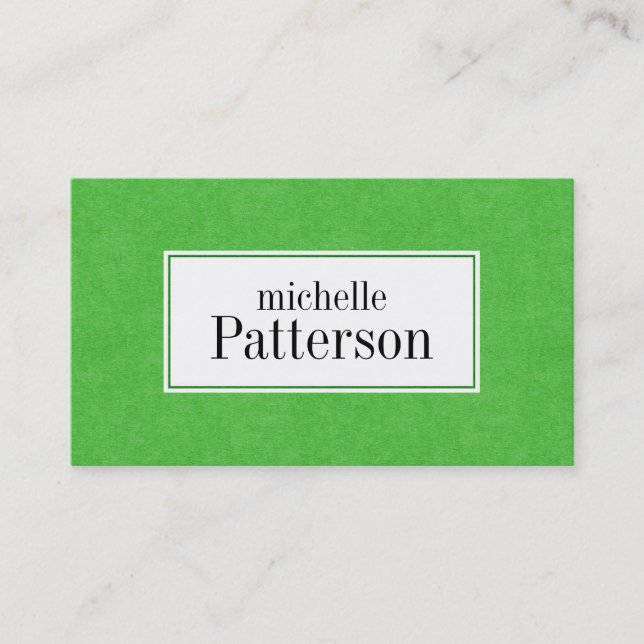 Printemps Suede Vert Look Carte de visite moderne (Devant)