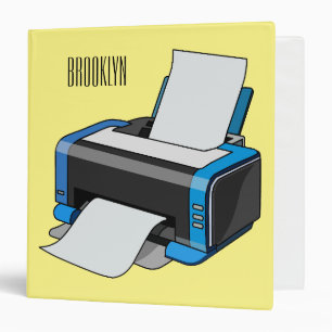 Printer cartoon illustration binder