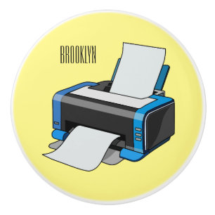 Printer cartoon illustration ceramic knob
