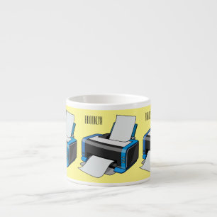 Printer cartoon illustration espresso cup