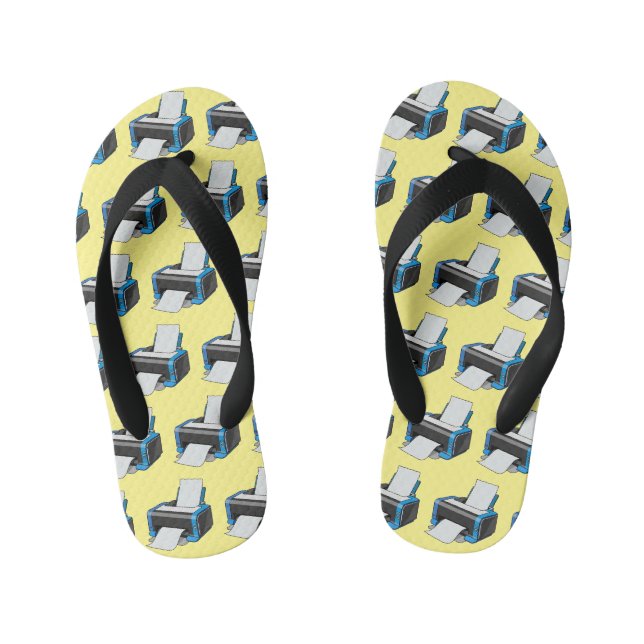 Printer cartoon illustration kid's flip flops (Footbed)