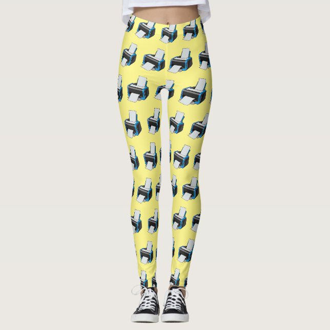 Printer cartoon illustration leggings (Front)