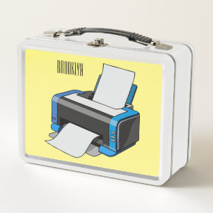 Printer cartoon illustration metal lunch box