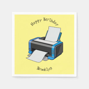 Printer cartoon illustration napkin