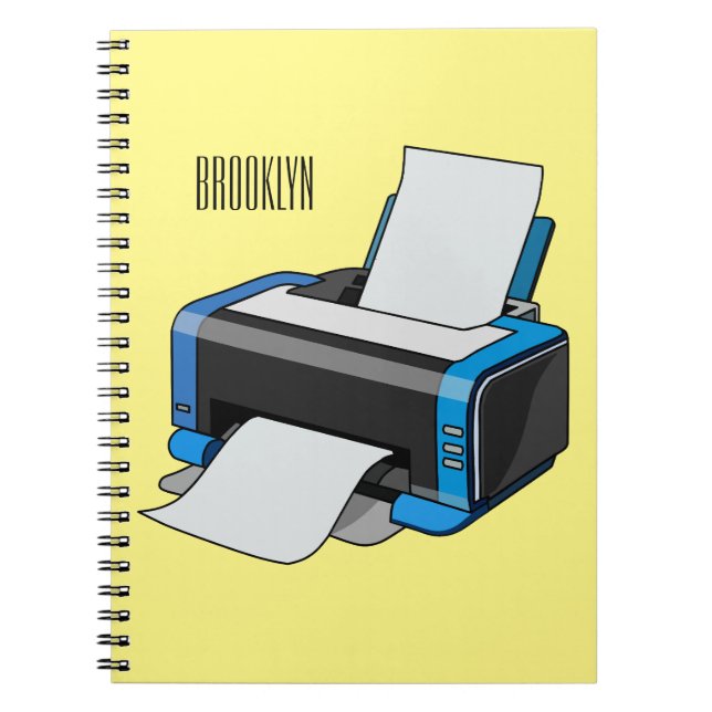 Printer cartoon illustration notebook (Front)