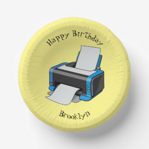 Printer cartoon illustration paper plate