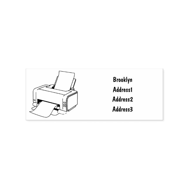 Printer cartoon illustration rubber stamp (Imprint)