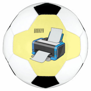 Printer cartoon illustration soccer ball