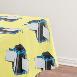 Printer cartoon illustration tablecloth