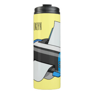 Printer cartoon illustration thermal tumbler