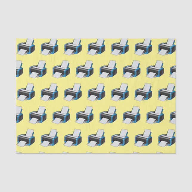 Printer cartoon illustration tissue paper (Front)