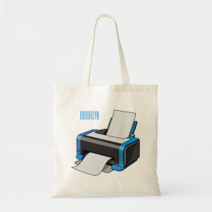 Printer cartoon illustration tote bag