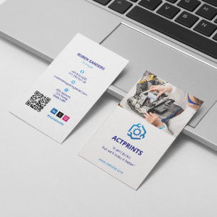 Printer Repair Business   Clean White Barcode Card