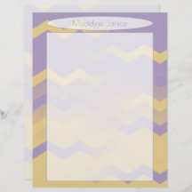 Printer-Sized Lavender and Gold Chevron Stationery