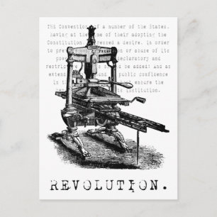 Printing Press = REVOLUTION! Postcard