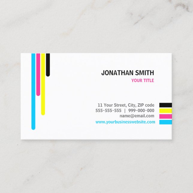 Printing Services CMYK Offset Colours business Business Card (Front)