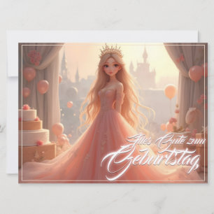 Prinzessin Geburtstagskarte in Rosa