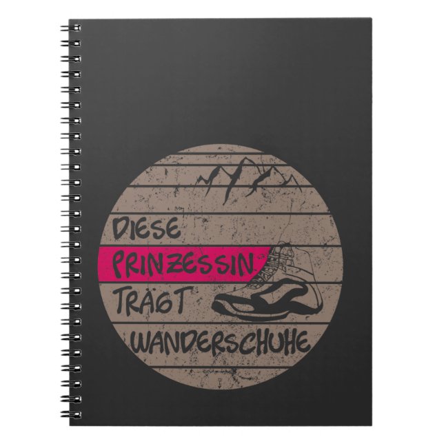 Prinzessin trägt Wanderschuhe, Sonnenuntergang Notebook (Front)