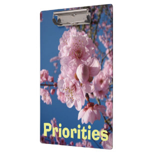 Priorities clipboards Personalize Spring Blossoms