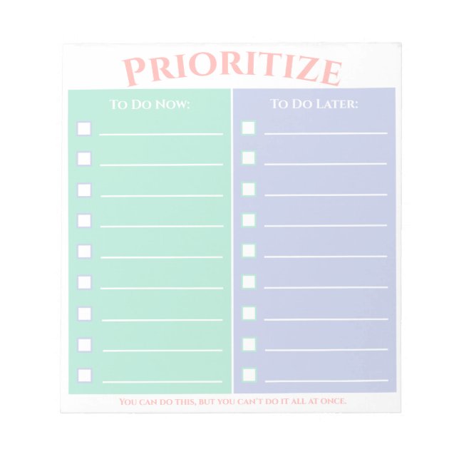 Prioritize To Do List Notepad (Front)