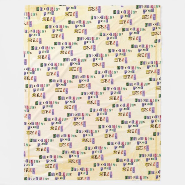 Prioritize Yourself Fleece Blanket (Front)