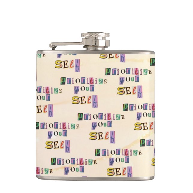 Prioritize Yourself Hip Flask (Front)
