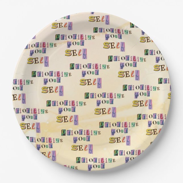 Prioritize Yourself Paper Plate (Front)