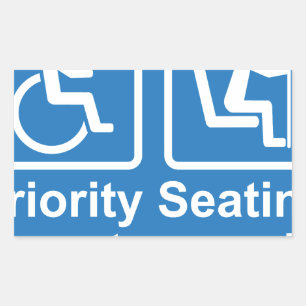 Priority Seating for customers with disabilities a Sticker