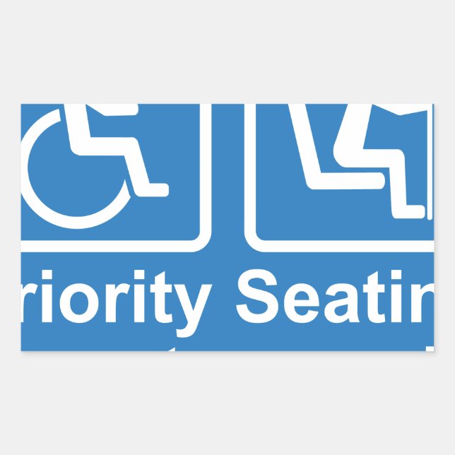 Priority Seating for customers with disabilities a Sticker (Front)