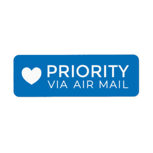 PRIORITY VIA AIR MAIL ハート heart cute love ラベル