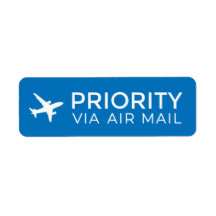 PRIORITY VIA AIR MAIL 飛行機 airplane ラベル