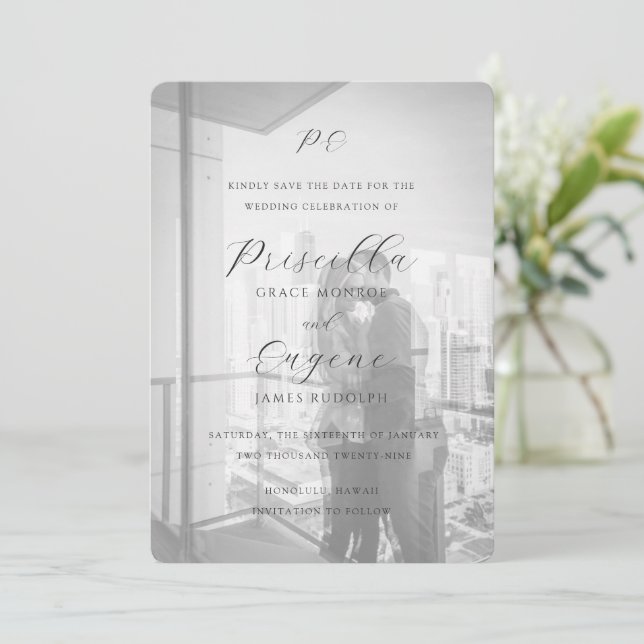 Priscilla Classic Wedding Save The Date (Standing Front)