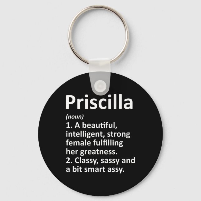 Priscilla Definition Personalized Name Funny Chris Keychain (Front)