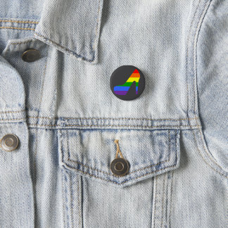 Priscilla Rainbow Pride Heel 1 Inch Round Button