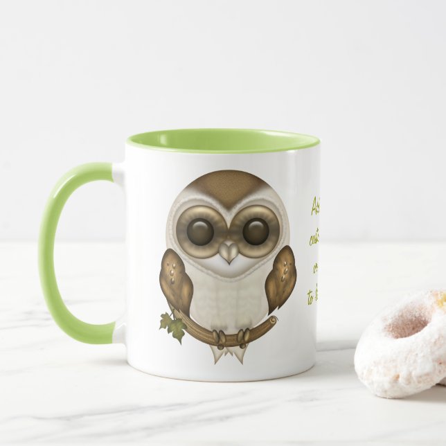 Prise de bec la tasse de hibou de grange (Avec donut)