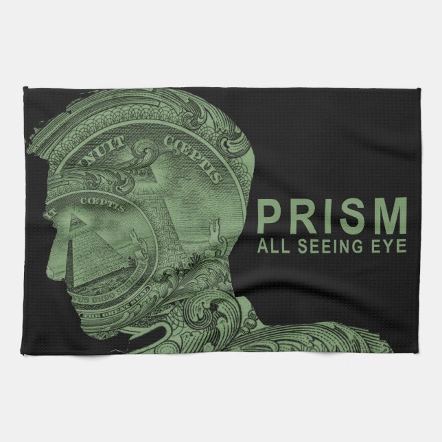PRISM - All Seeing Eye - Green Kitchen Towel (Horizontal)