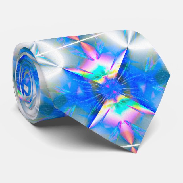 Prism Bloom Men’s Tie – Bold Light and Colour (Rolled)