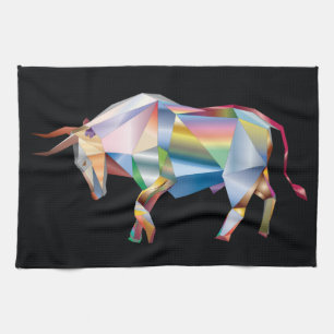 Prism Bull Rainbow Abstract Fab Kitchen Towel