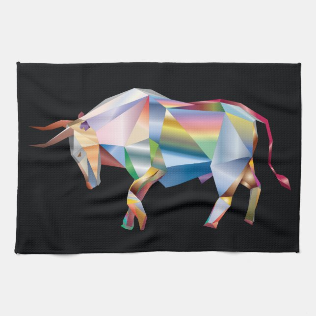 Prism Bull Rainbow Abstract Fab Kitchen Towel (Horizontal)