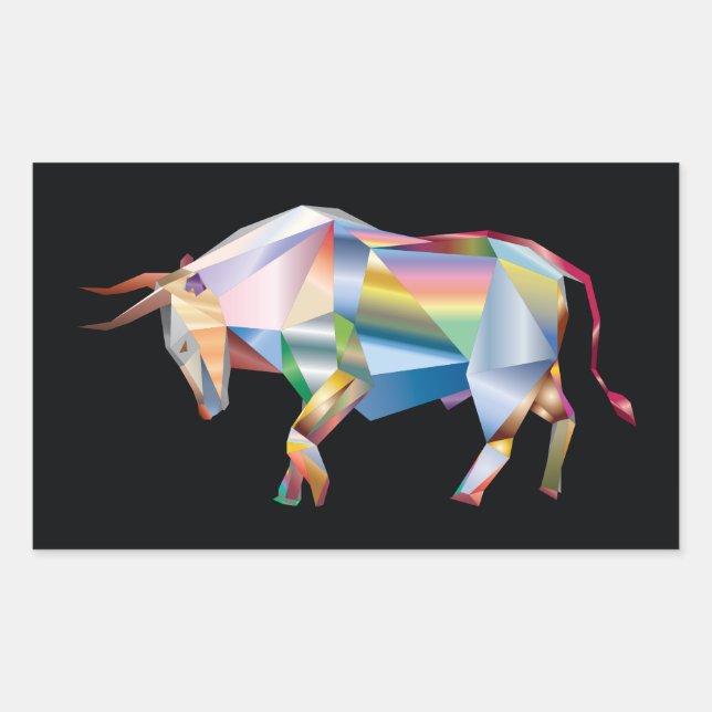 Prism Bull Rainbow Abstract Fab Sticker (Front)