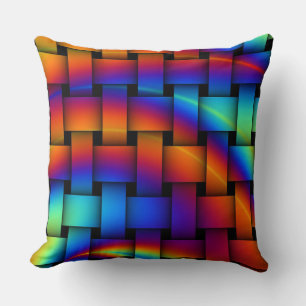 Prism Colours and Weave Background Accent Pillow