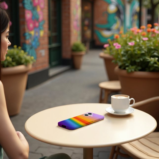 Prism Flow - Wavy Pastel Rainbow Gradient Case-Mate iPhone Case (Wavy Pastel Flow. Artistic elegance meets urban style. Protect your phone with serene pastels.)