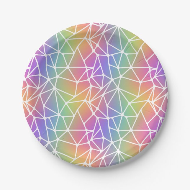 prism synapse net - rainbow web : paper plate (Front)