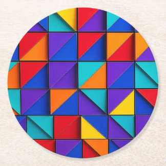 Prism Tile Round Paper Coaster