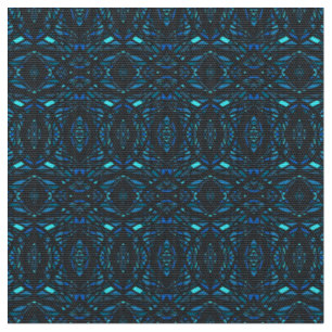 Prismatic Blue Black Abstract Acrylic Art Fabric