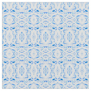 Prismatic Blue White Abstract Acrylic Art Fabric