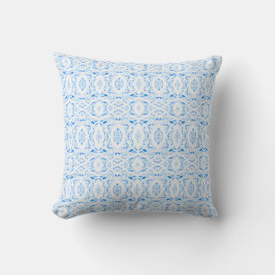 Prismatic Blue White Abstract Acrylic Art Throw Pillow