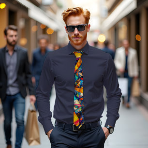  Prismatic Energy Abstract Art Tie
